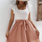 Women's Summer New Lotus Leaf Sleeve Stitching Casual Holiday Dress