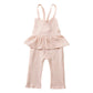 Combinaison à lacets en coton de couleur unie pour filles