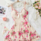 Robe à bretelles à imprimé floral français pour femme
