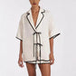 Women's Casual Short Skirt High Waist Simple Cotton Casual Pajamas Suit