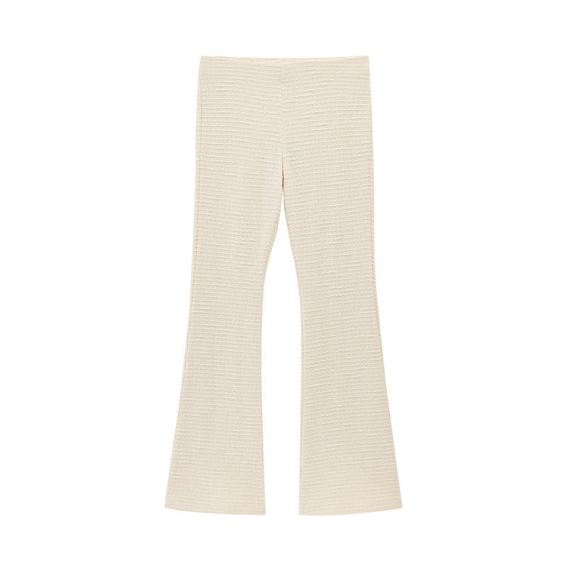 Bowknot Long-sleeved Top Bell-bottom Pants Long Pants Suit