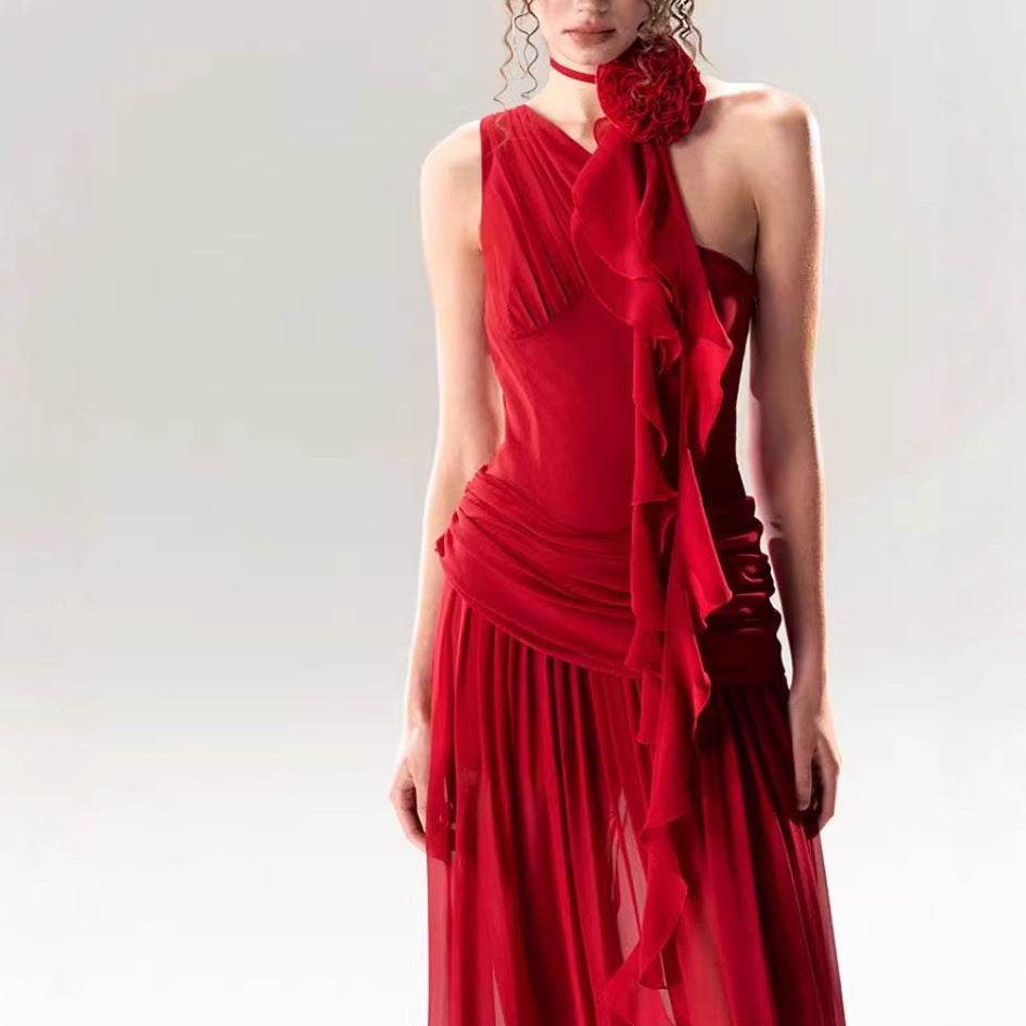 Spring And Summer High Waist Sleeveless Dress