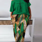 Women's Baroque Leopard Print Diagonal Collar Drawstring Skirt Suit