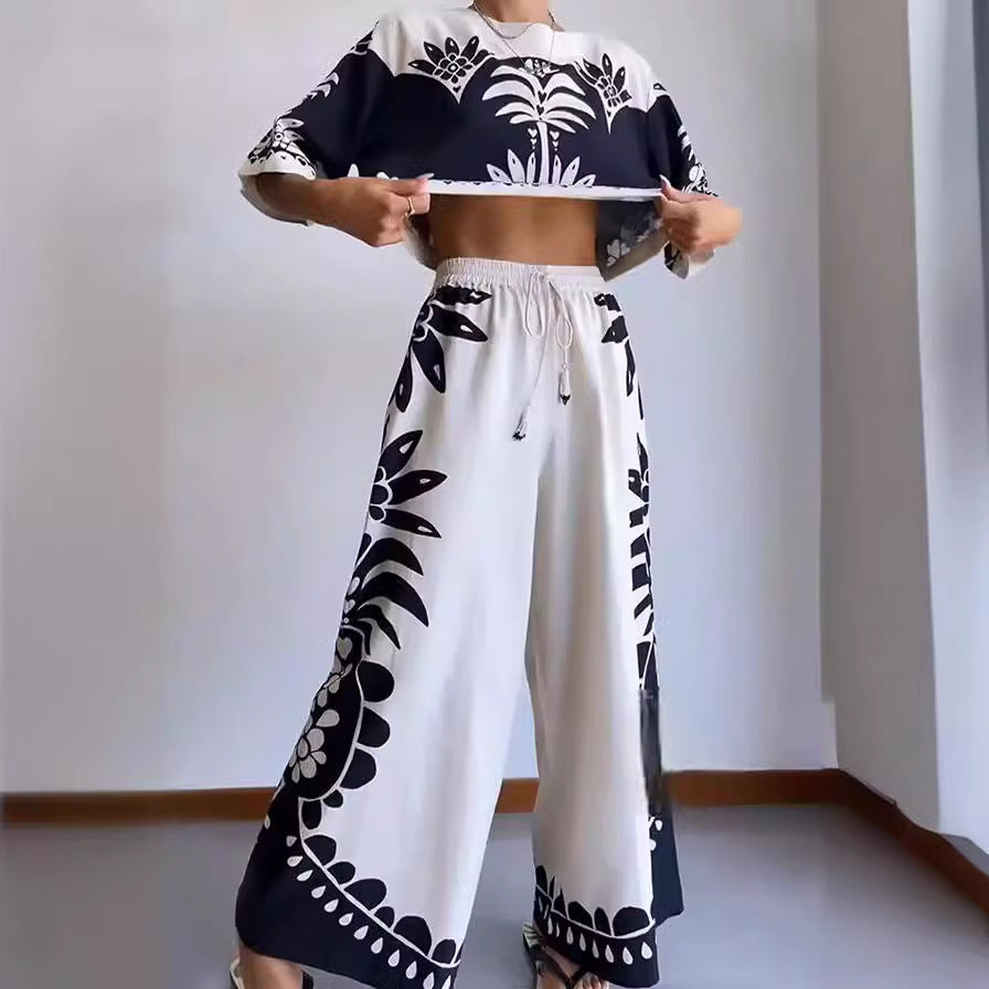 Women's New Fashion Casual Short Sleeve Suit