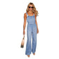 Women's Loose Side Pocket Sleeveless Ladies Denim Jumpsuit