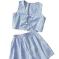Loose Back Patch Pocket Striped Suit