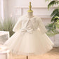 Girl's Long-sleeved Host Flower Girl's Wedding Dress