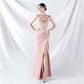 Female Solid Color High-end Camisole Evening Dress
