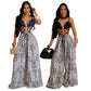 European And American Strap Lace-up Loose Jumpsuit