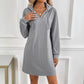 Slim-fit Hood Long Sleeve Dress Women's