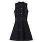 Sequined Ruffles Waist Trimming Knitted Dress