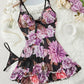Robe à bretelles à imprimé floral français pour femme