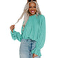 Simple Style Autumn And Winter Fashion Pullover Pleated Texture Ruffle Sleeve Loose Top