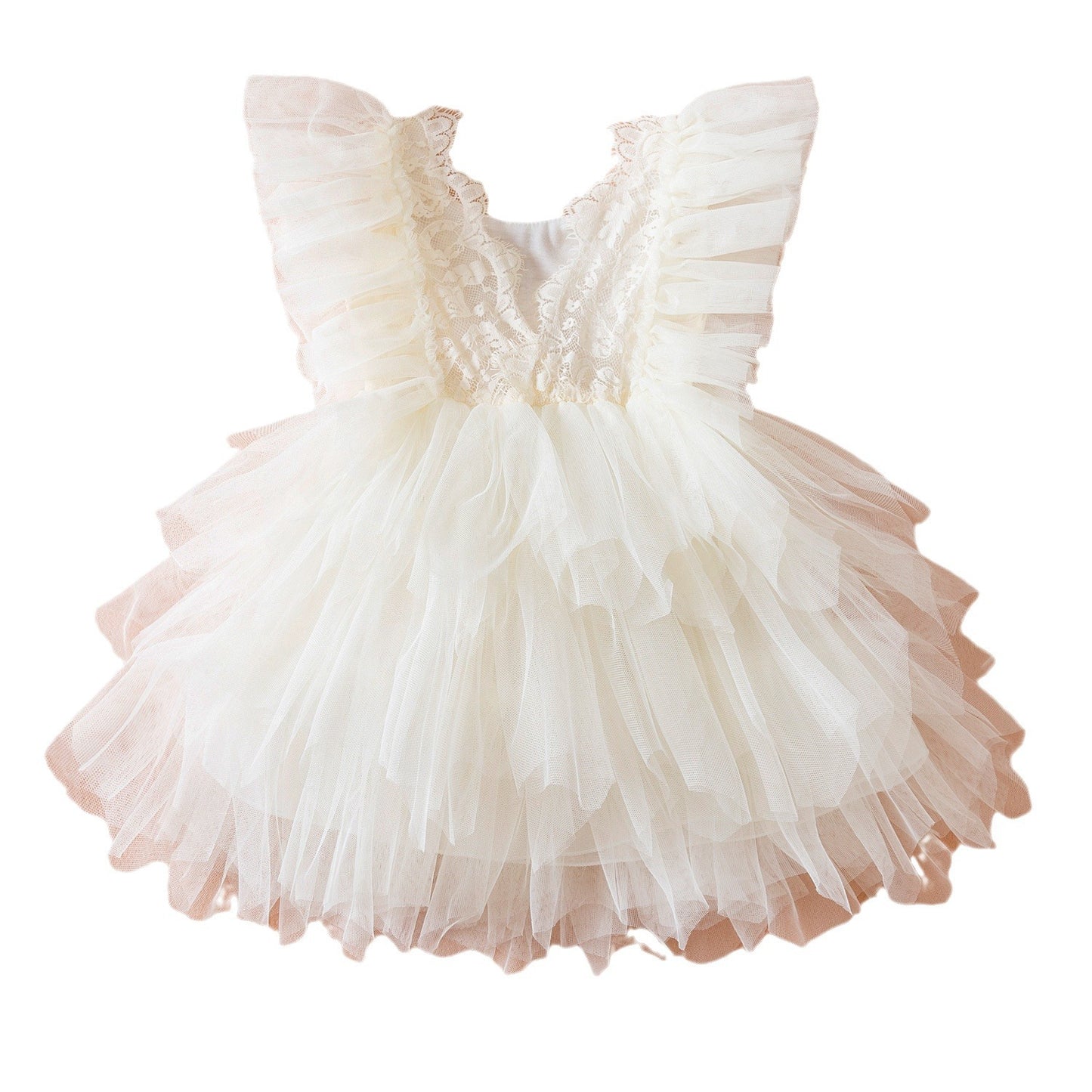 Robe de princesse en maille brodée de dentelle pour filles, nouvelle collection d'été