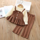 Fake Two-piece Knitted Long-sleeved Two-piece Pants