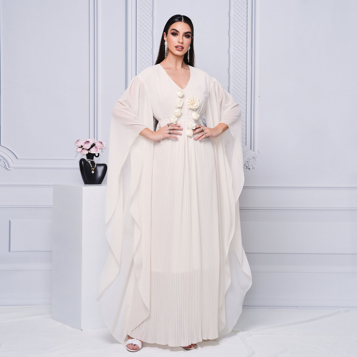 Robe trapèze à manches longues de style saoudien du Moyen-Orient