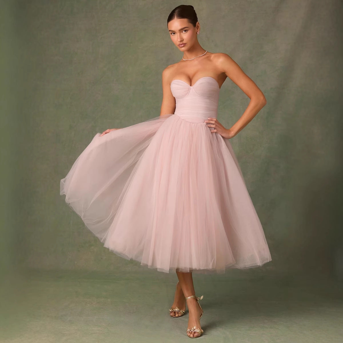 Women's Strapless Tube Top Clothing Dress