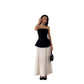 Women's Tube Top Slimming Top Fashion Pleated A- Line Skirt