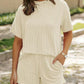 Thread Short Sleeve Round Neck Top Pocket