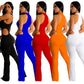 Women's Solid Color Halter Hollow-out Jumpsuit