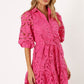 Shirt Cutout Water Soluble Lace Flower Dress