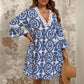 Plus Size Women's Vacation V-neck Lace Printed Dress