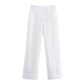 Summer Women's Clothing New Linen Women's Shirt Top Casual High Waist Pants Suit
