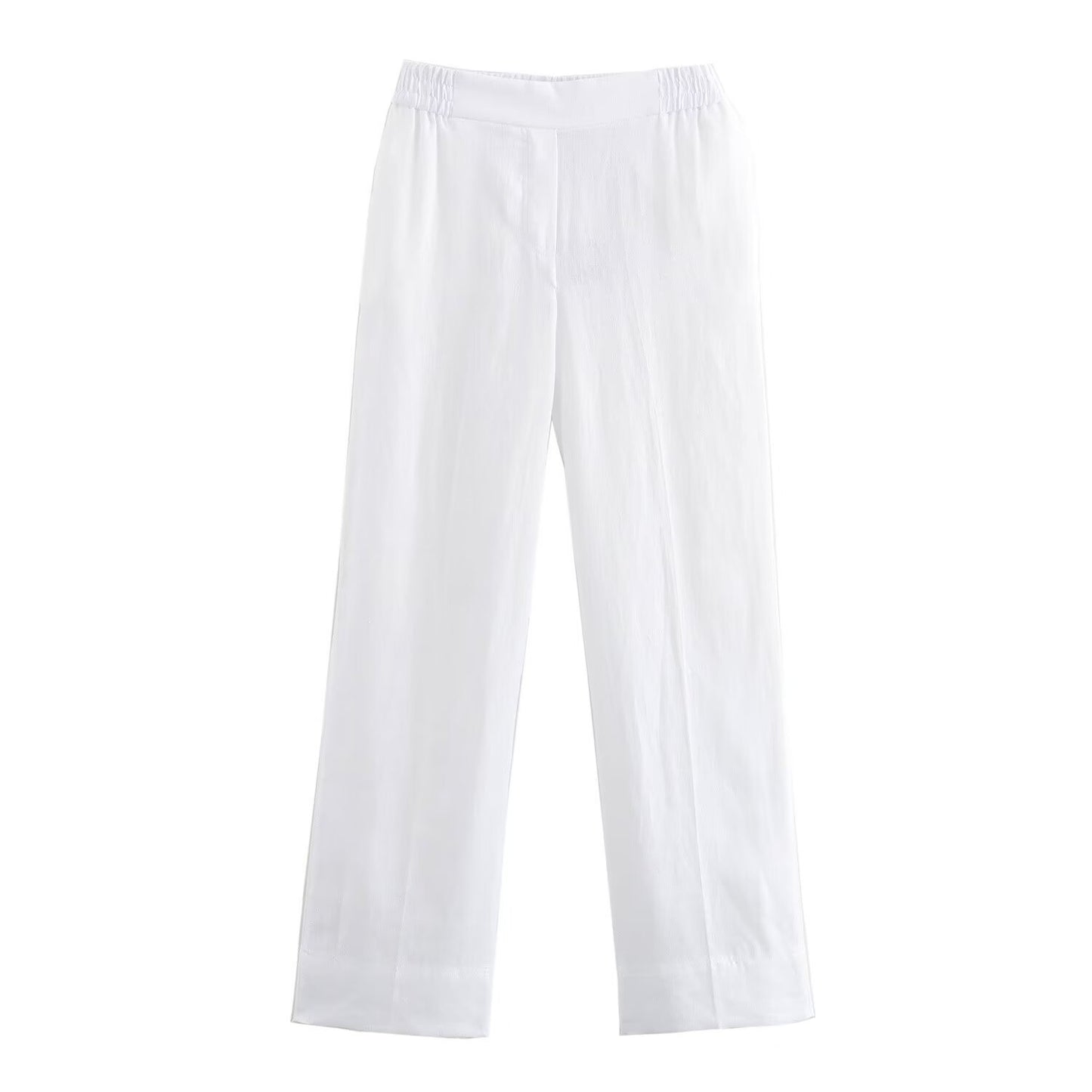 Summer Women's Clothing New Linen Women's Shirt Top Casual High Waist Pants Suit