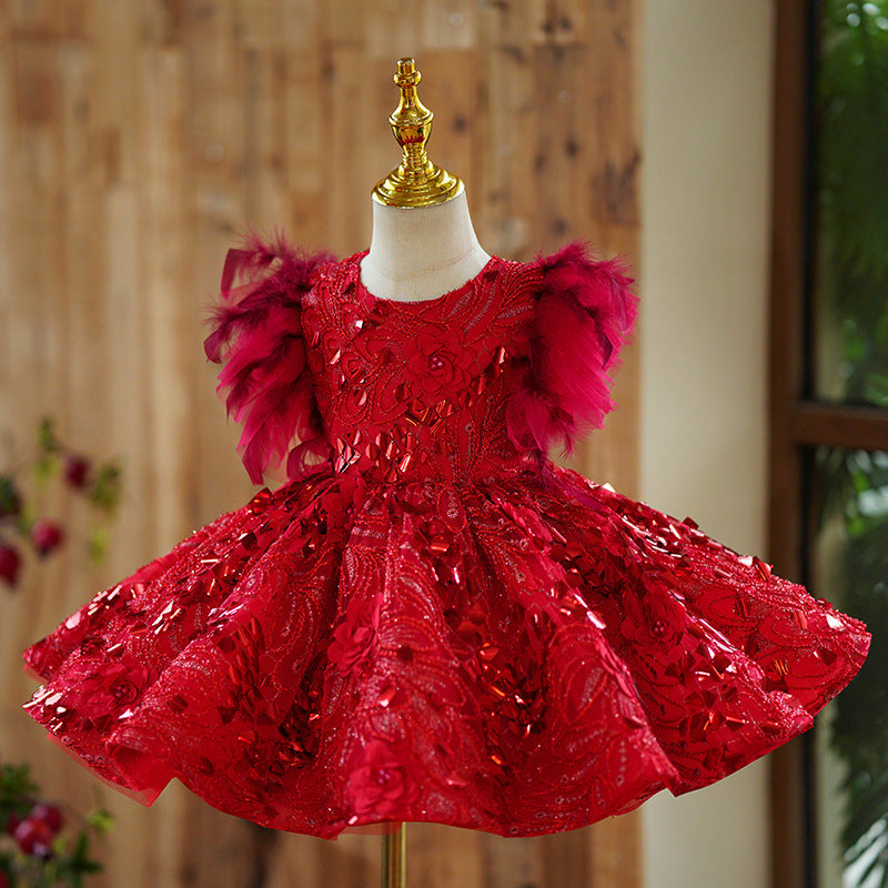 Robe de princesse rouge pour fille