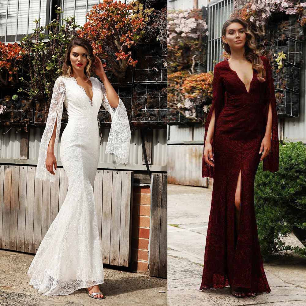 Street Shot Slimming White Banquet Dress