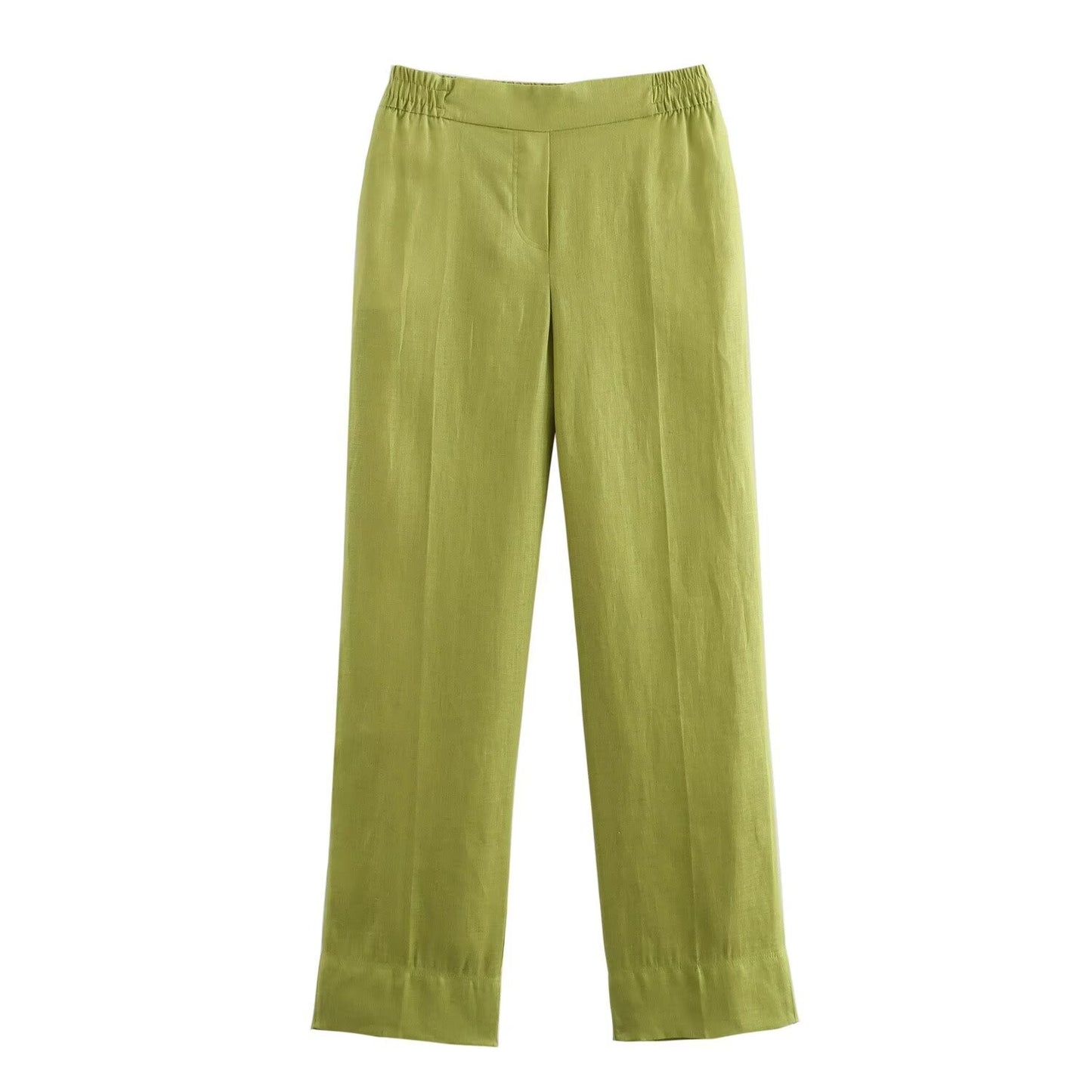 Summer Women's Clothing New Linen Women's Shirt Top Casual High Waist Pants Suit