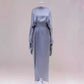 Elegant Batwing Sleeve Top Elegant Waist-tight Mid-length Dress Set