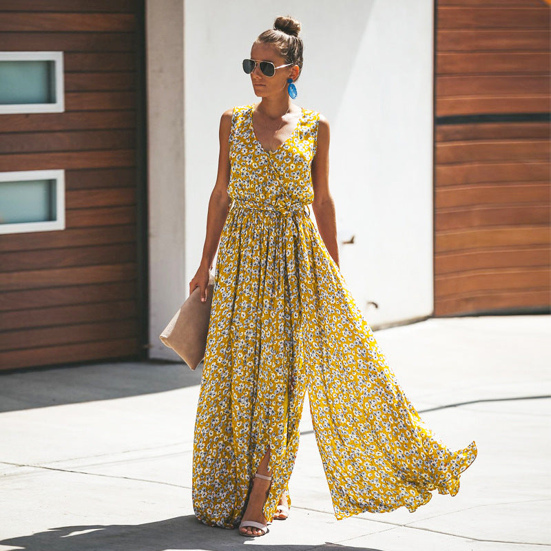 Printed Sleeveless Bohemian Dress