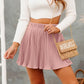 Pure Color Ice Silk Pleated Skirt