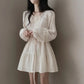 Pleated Design Small Lace-up Waist-controlled Slimming Dress