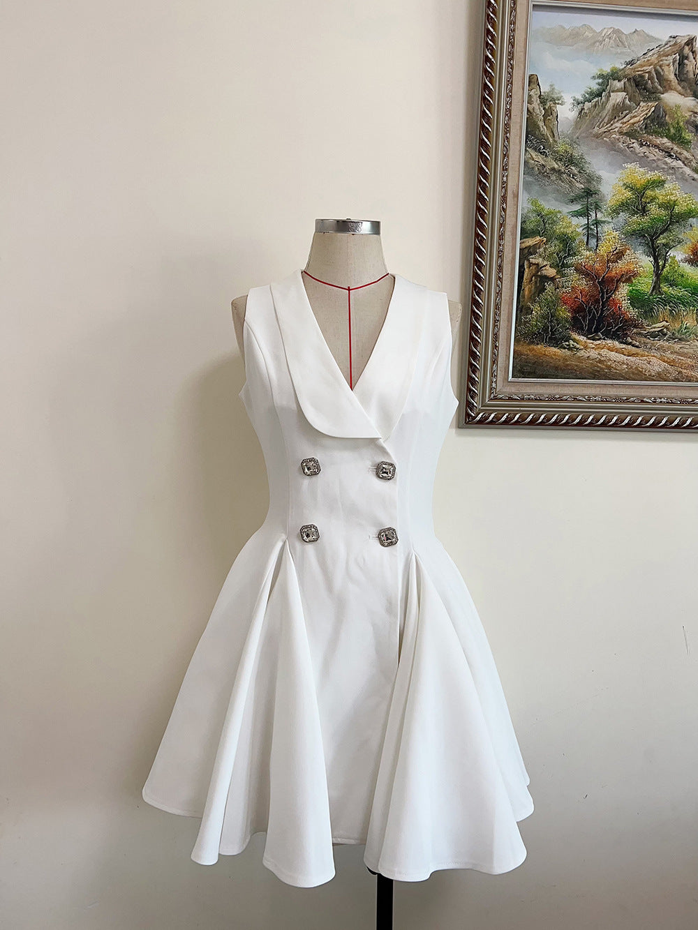 Robe moulante à revers et taille drapée, style vintage, robe élégante pour femme