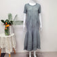 Robe plissée à manches courtes pour femme de style français