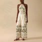 Women's Fashion Printed Sleeveless Halter Wide Leg Jumpsuit