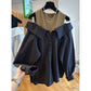 Loose Small Sling Vest Stitching Shirt Fake Two-piece Top