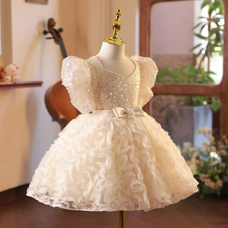 Robe de princesse pour fête d'anniversaire d'un an pour petite fille