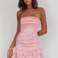 Women's Clothing Bandeau Slim-fit Dress Pleated