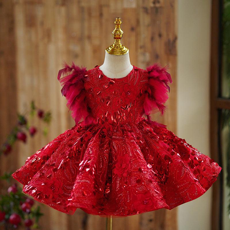 Robe de princesse rouge pour fille