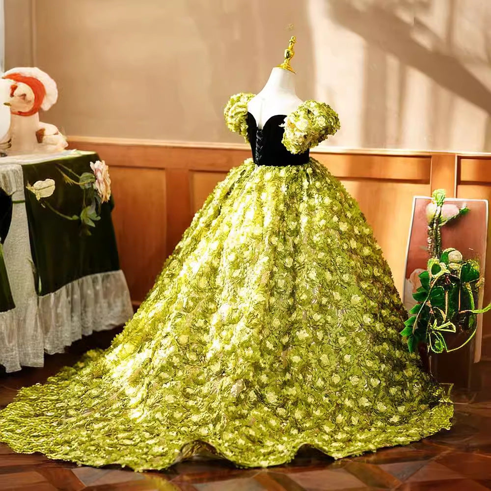 Children's Evening Dress Girls' Fashion Princess Long Costume
