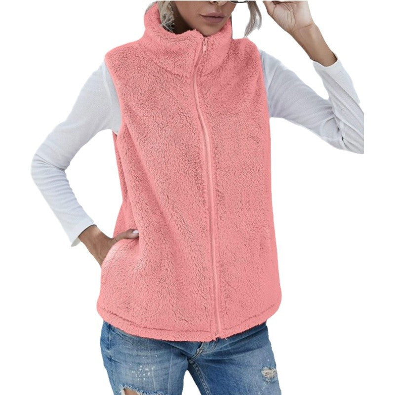 European And American Coat Loose Plaid Fur Cardigan