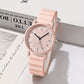 Women's New Jelly Color Round Shell Student Silicone Strap Quartz Watch