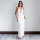 Low-cut Pleated Adjustable Height Metal Ring Buckle Dress