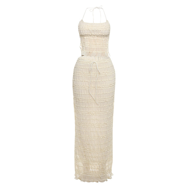 New Fashion Halter Series Long Skirt Two-piece Set