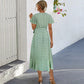 Women's Bohemian Cross V-neck Tie-shoulder Floral Long Dress