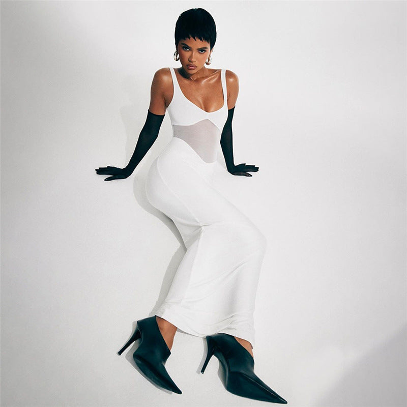 Low-cut Slim-fit Flattering Sling Dress