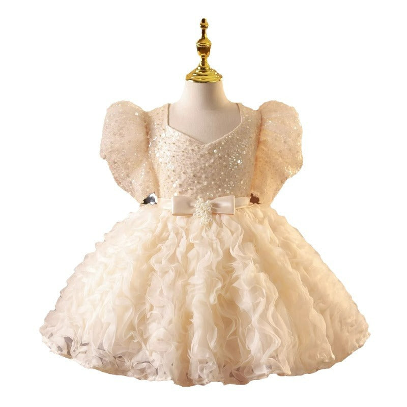 Robe de princesse pour fête d'anniversaire d'un an pour petite fille